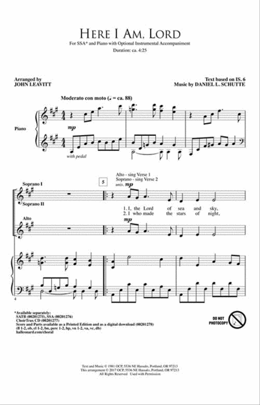 Here I Am, Lord SSA scores gallery preview page 2