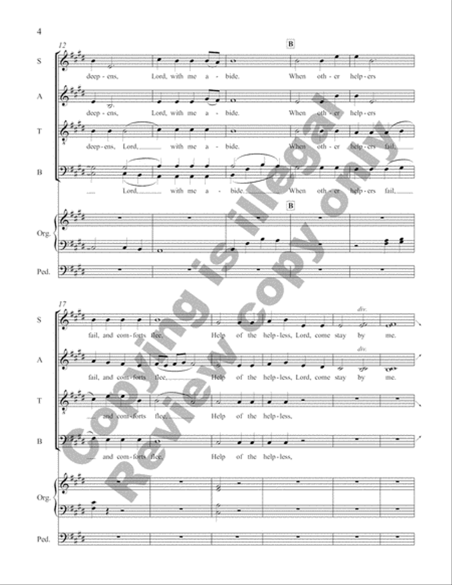 Songs of Faith: 5. Abide With Me 4-Part scores gallery preview page 11
