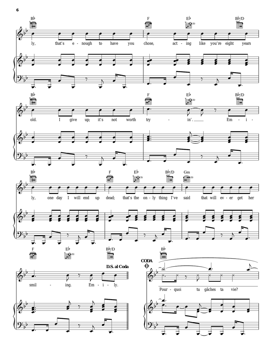 Emily Piano, Vocal, Guitar scores gallery preview page 6