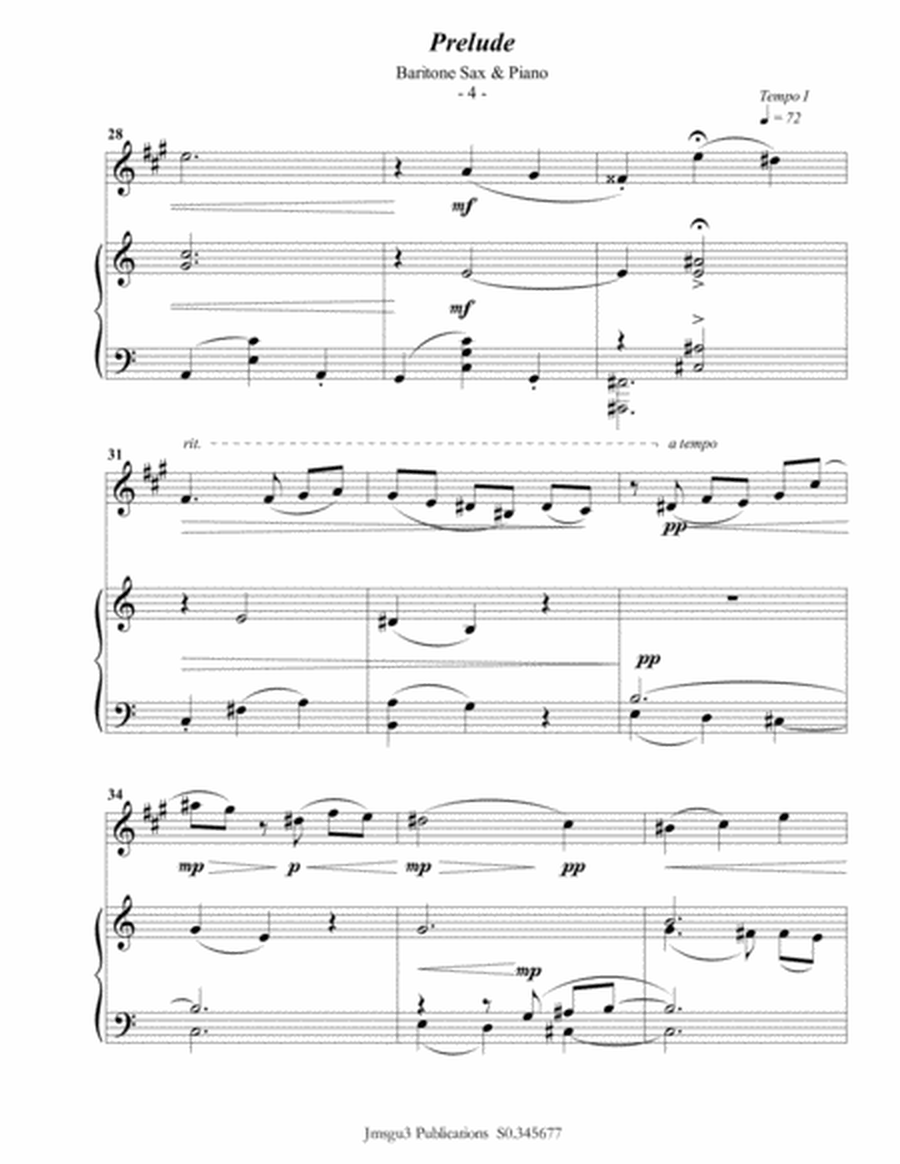 Scriabin: Prelude Op. 11 No. 2 for Baritone Sax & Piano image number null
