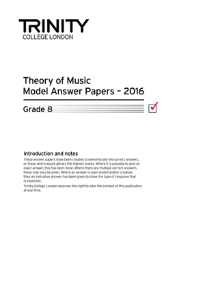 Theory Model Answer Papers 2016: Grade 8