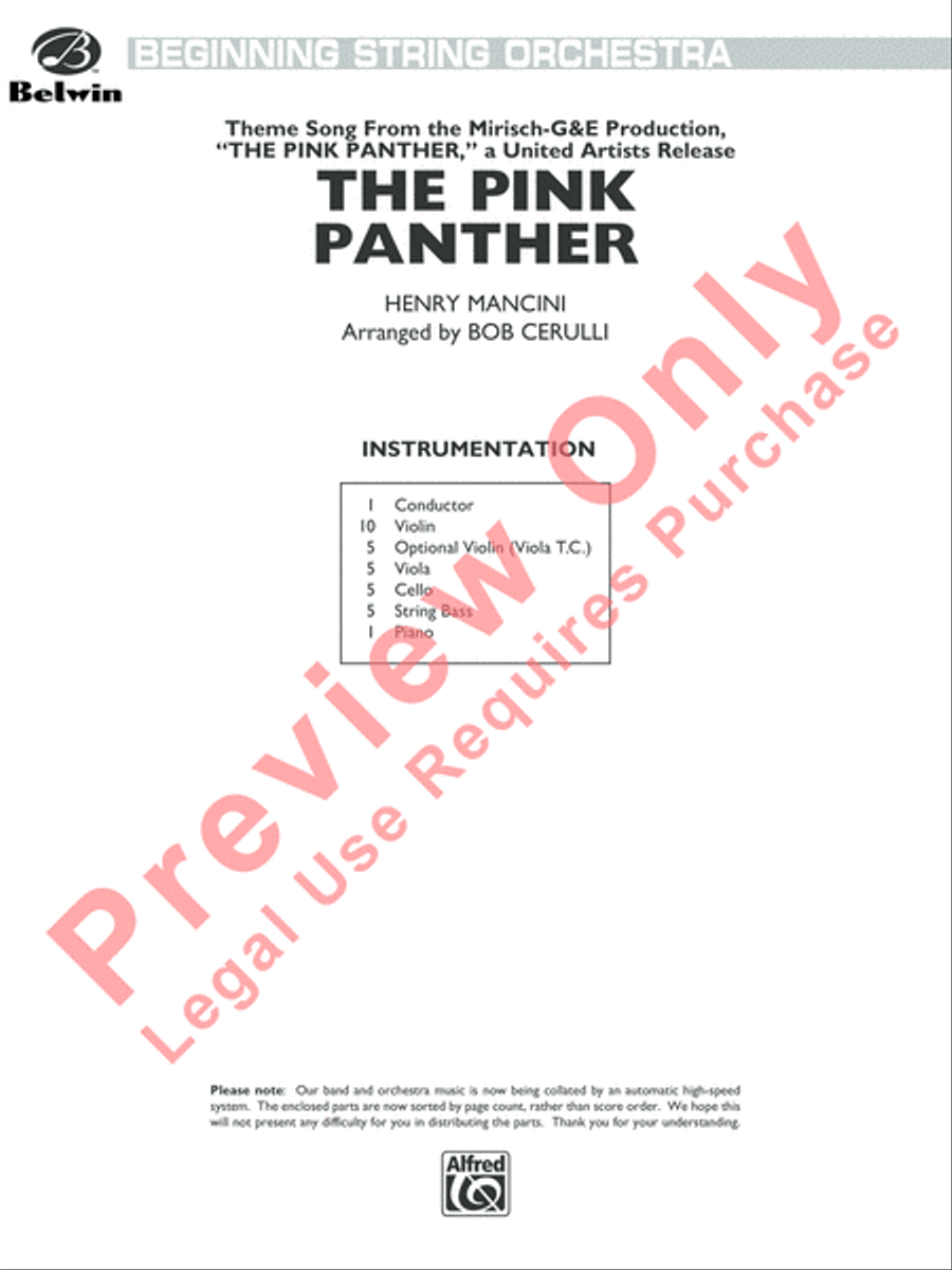 The Pink Panther String Orchestra scores gallery preview page 2