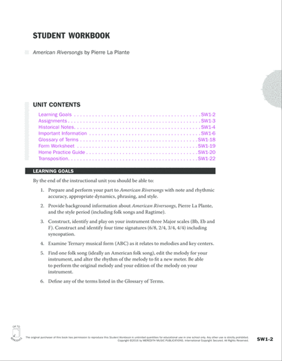 Guides to Band Masterworks, Vol. 6 - Student Workbook - American Riversongs Activity Books scores gallery preview page 2