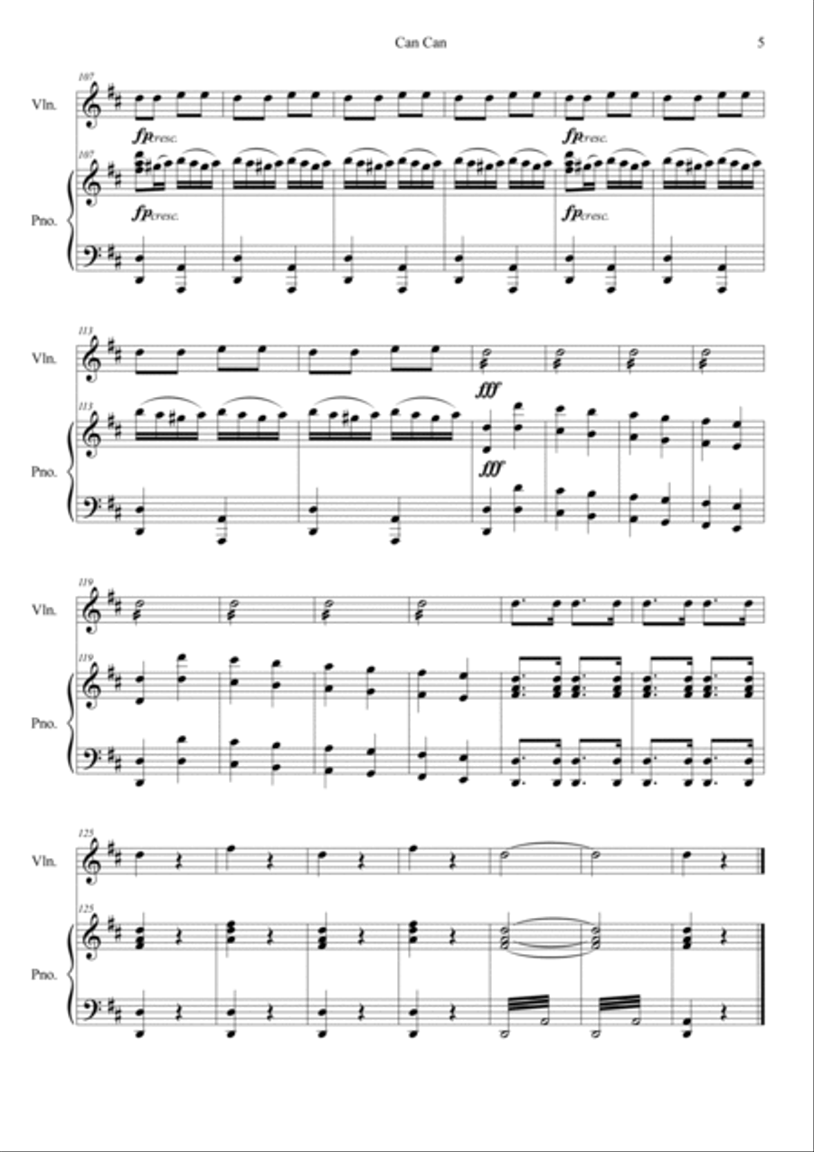 Can Can (from Orpheus in the Underworld) Violin Solo scores gallery preview page 5