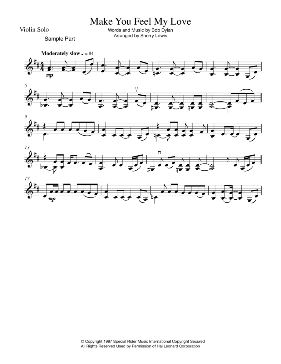 Make You Feel My Love Violin Solo scores gallery preview page 1