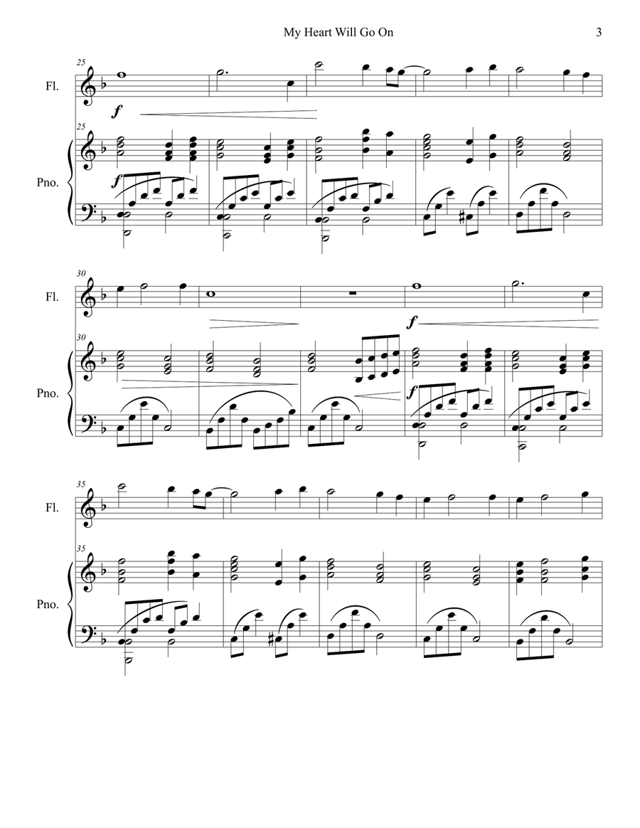 My Heart Will Go On (Love Theme from Titanic) Flute Solo scores gallery preview page 3