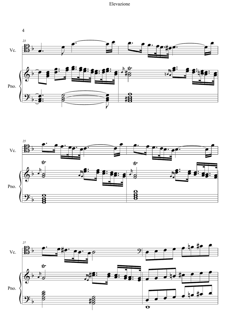 Elevazione- Adagio for Cello and Piano Elevazione- Adagio for Cello and Piano Piano scores gallery preview page 4