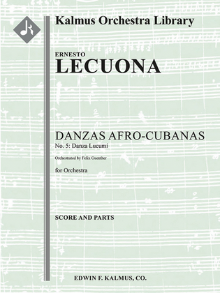 Book cover for Danzas Afro-Cubanas, No. 5: Danza Lucumi