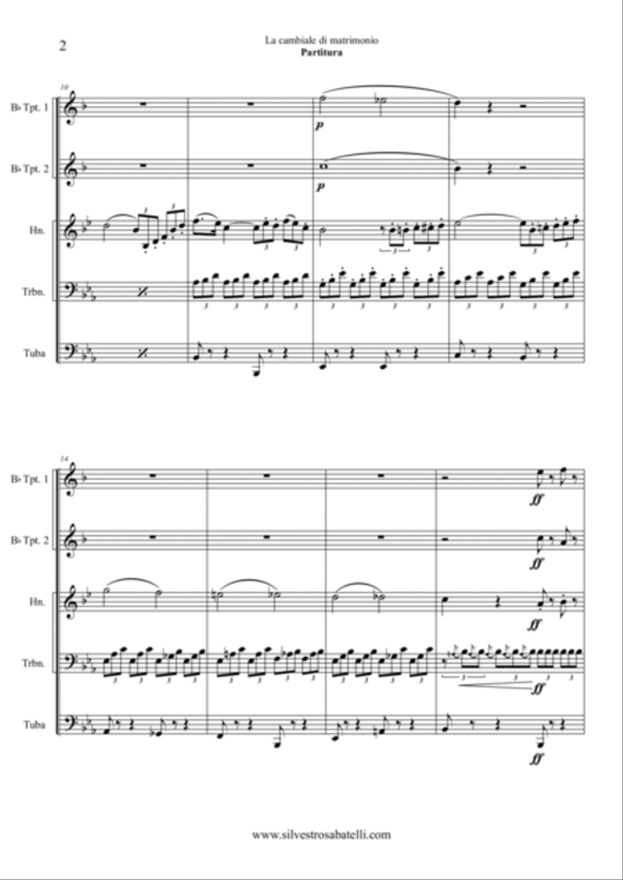 La cambiale di matrimonio Brass Ensemble scores gallery preview page 3