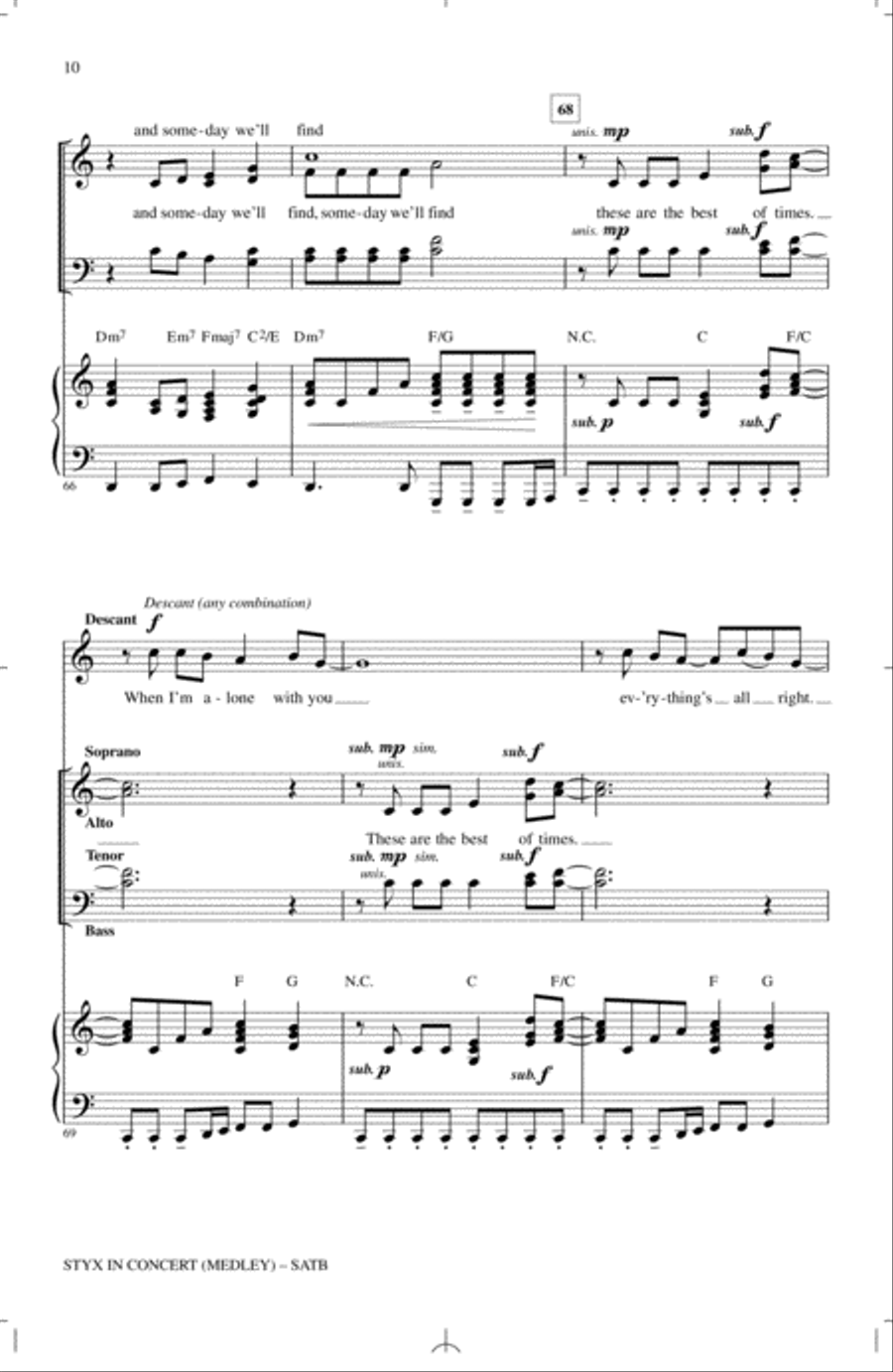 Styx In Concert (Medley) 4-Part scores gallery preview page 9