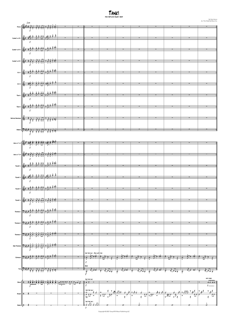 Tank! Tank! Marching Band scores gallery preview page 1