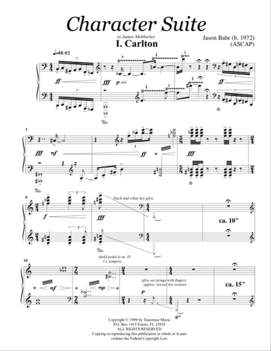 Character Suite Piano Solo scores gallery preview page 1