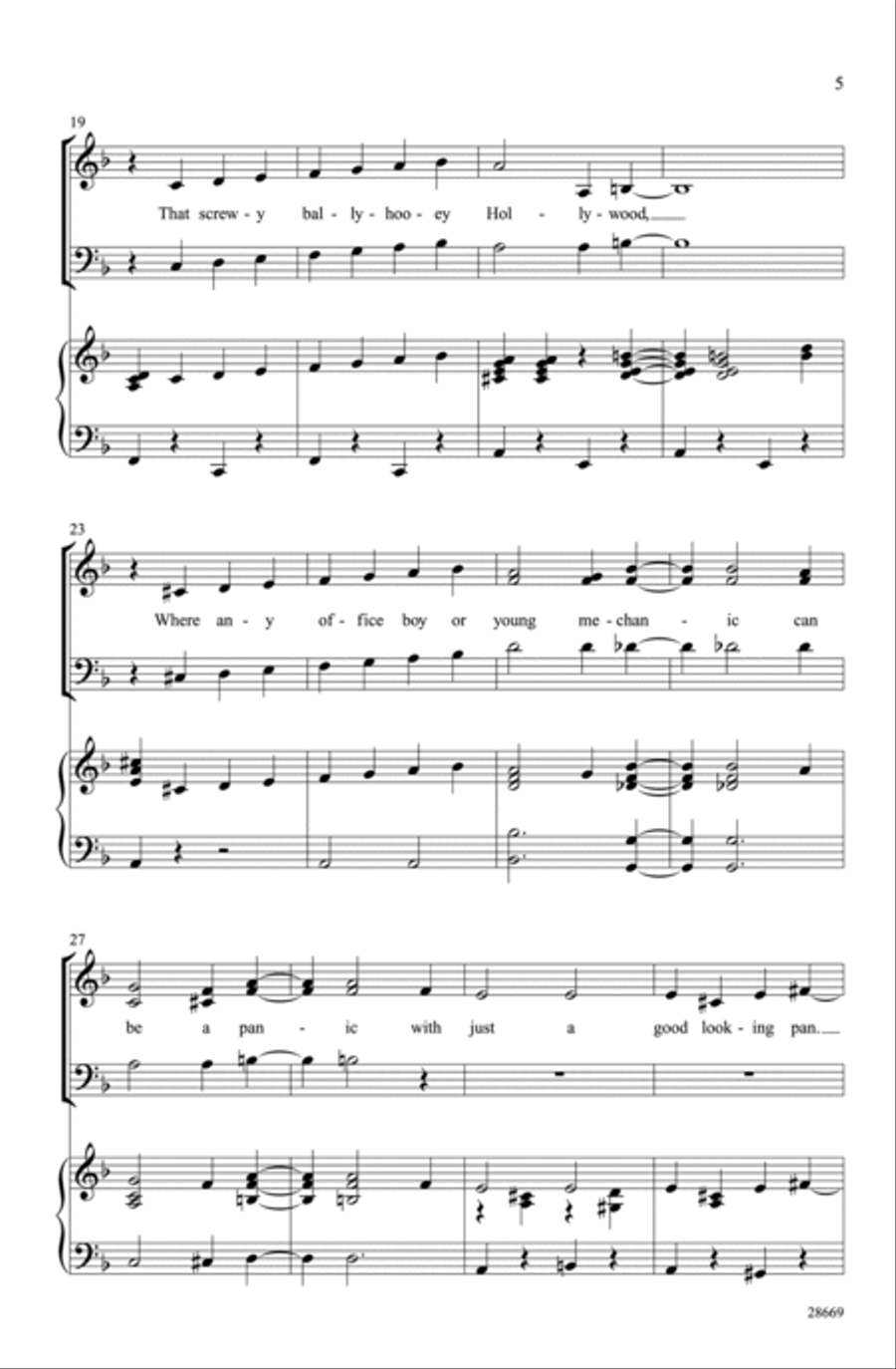 Hooray for Hollywood Choir scores gallery preview page 4