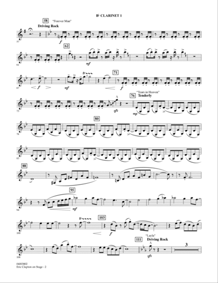 Eric Clapton on Stage - Bb Clarinet 1 Concert Band scores gallery preview page 2