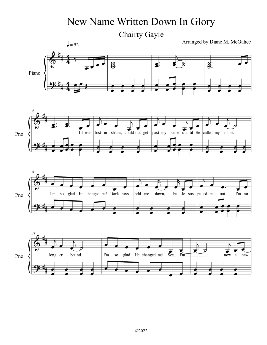 New Name Written Down In Glory Voice scores gallery preview page 1