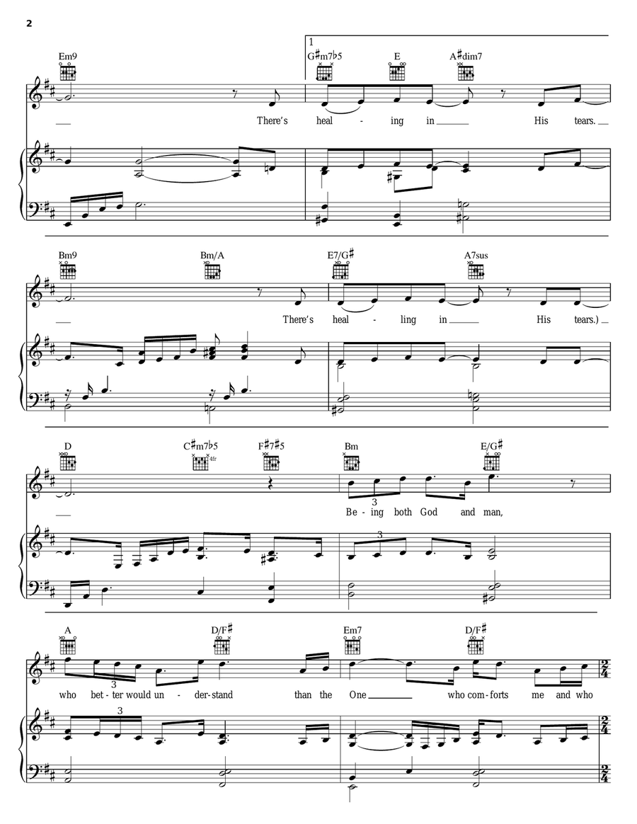 Healing In His Tears Healing In His Tears Piano, Vocal, Guitar scores gallery preview page 2