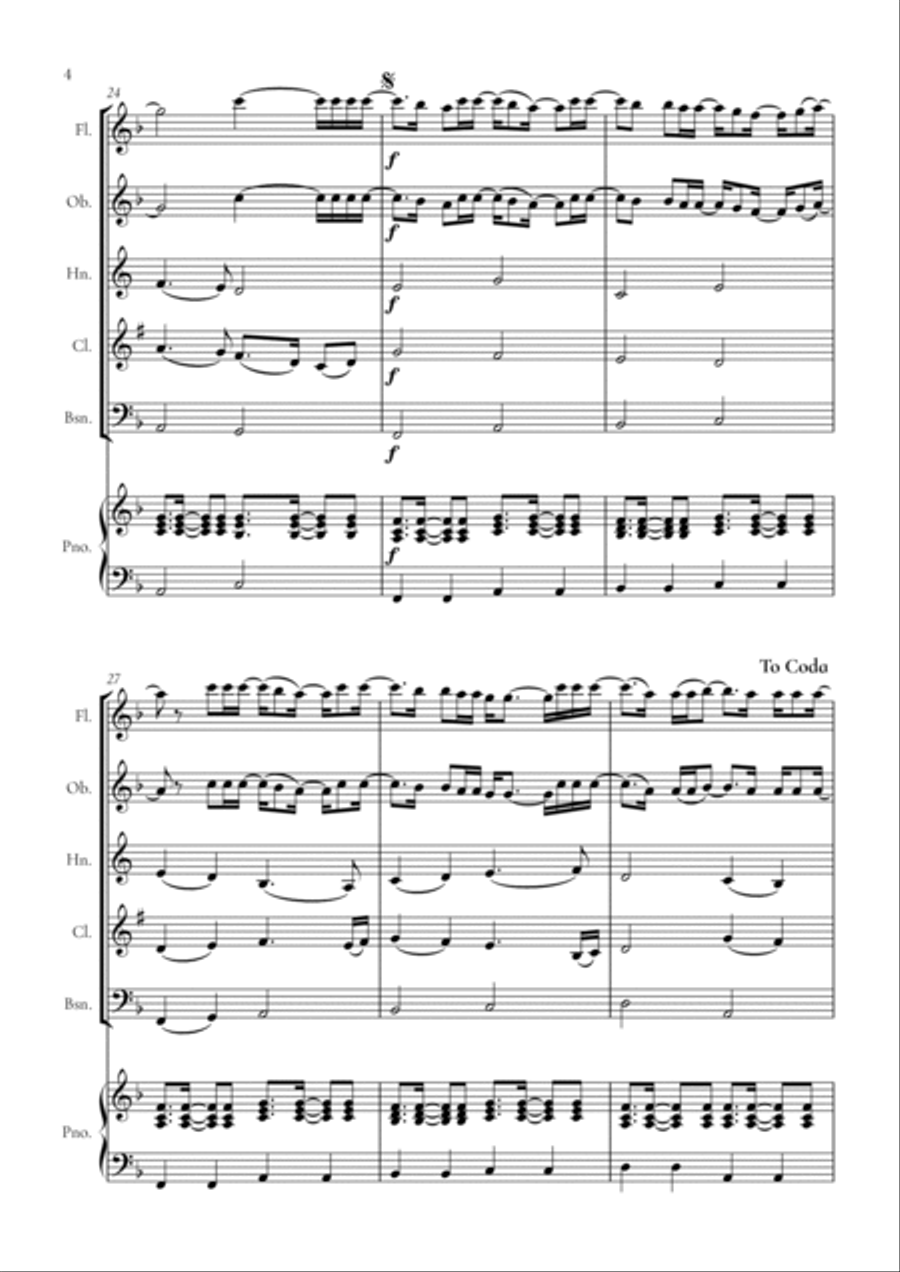 When We Were Young Woodwind Quintet scores gallery preview page 4