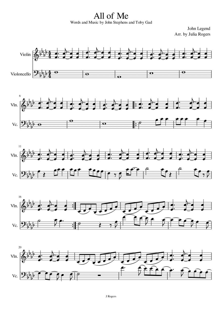 All Of Me String Duet scores gallery preview page 1