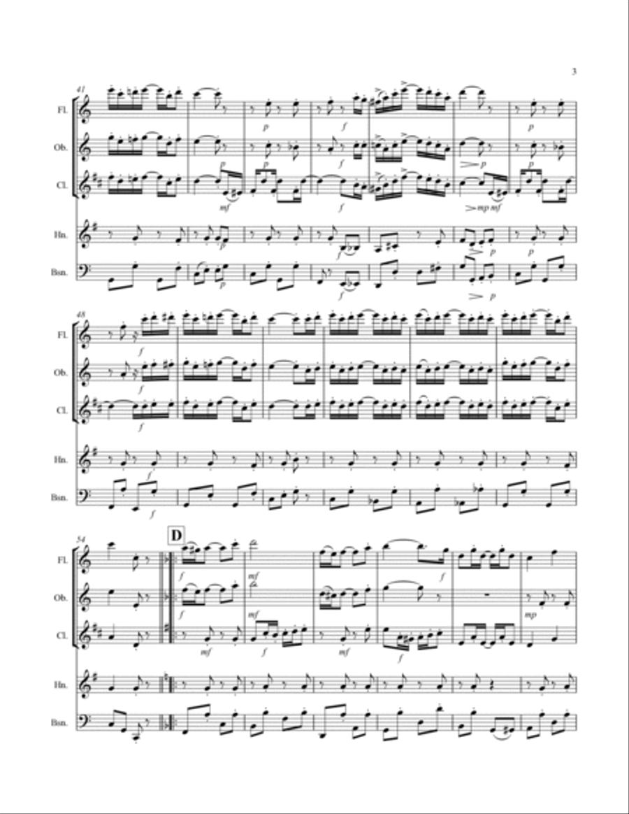 Joplin - “The Entertainer” (for Woodwind Quintet) Woodwind Quintet scores gallery preview page 4