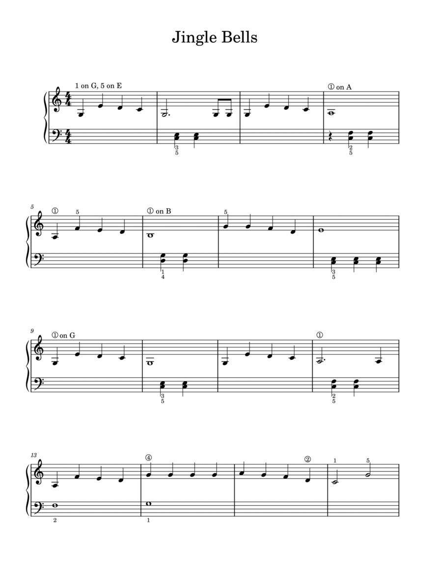 Jingle Bells - Late beginner arrangement Easy Piano scores gallery preview page 1