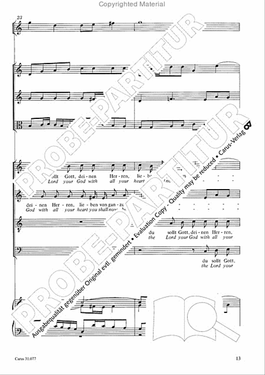 The Lord your God you shall now be loving (Du sollt Gott, deinen Herren, lieben) 4-Part scores gallery preview page 14