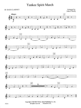 Yankee Spirit March: B-flat Bass Clarinet