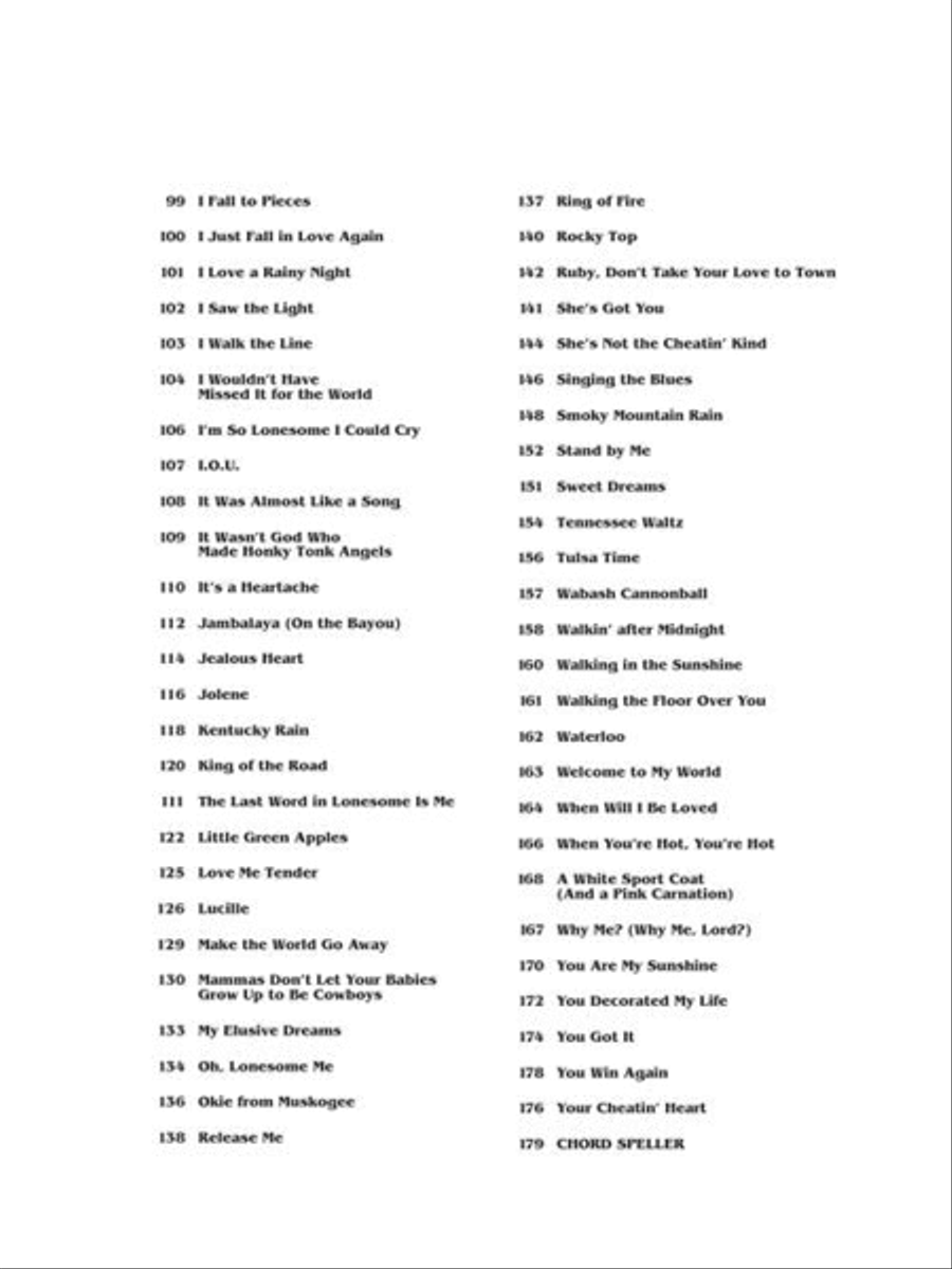 The Easy Country Fake Book Piano, Vocal, Guitar scores gallery preview page 4