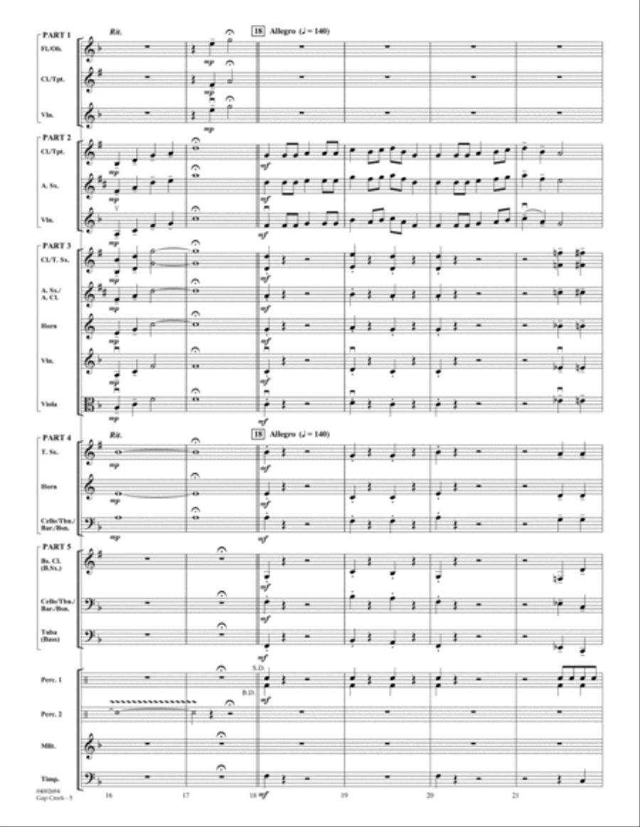 Gap Creek - Conductor Score (Full Score) Concert Band scores gallery preview page 5