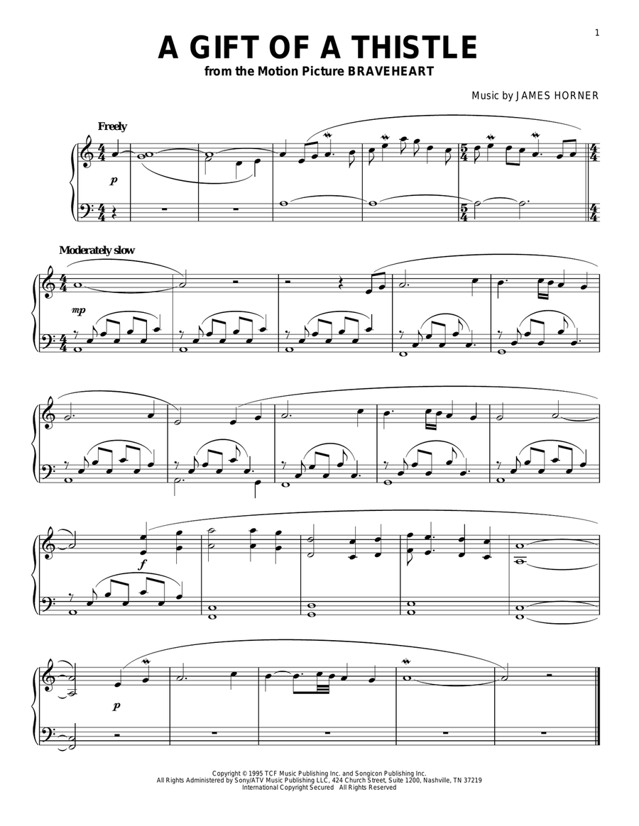 A Gift Of A Thistle Piano Solo scores gallery preview page 1