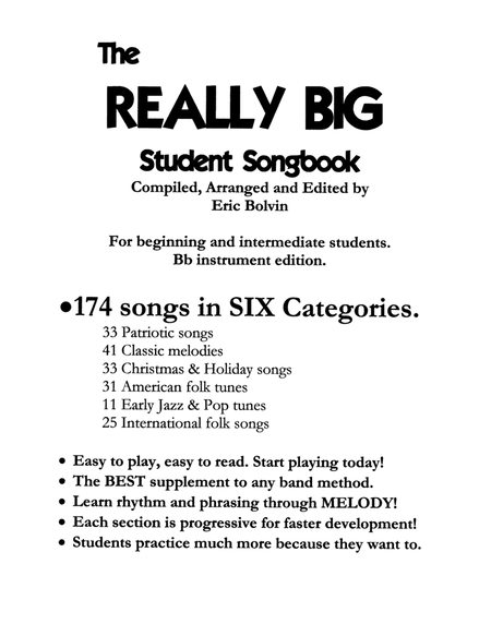 The Really Big Student Songbook Bb Edition