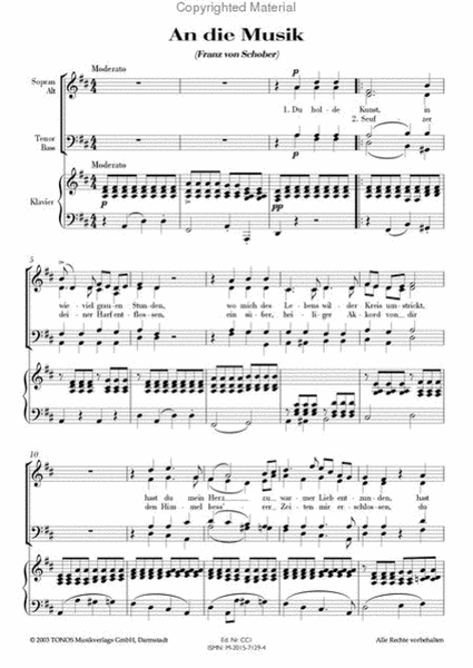 Schubert-Lieder - ClassiChor I , Neun Lieder von Franz Schubert