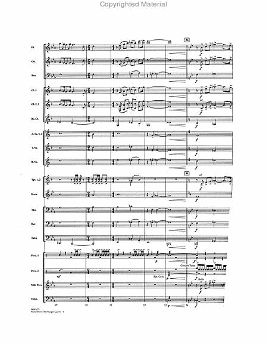 Music from The Hunger Games Concert Band scores gallery preview page 3
