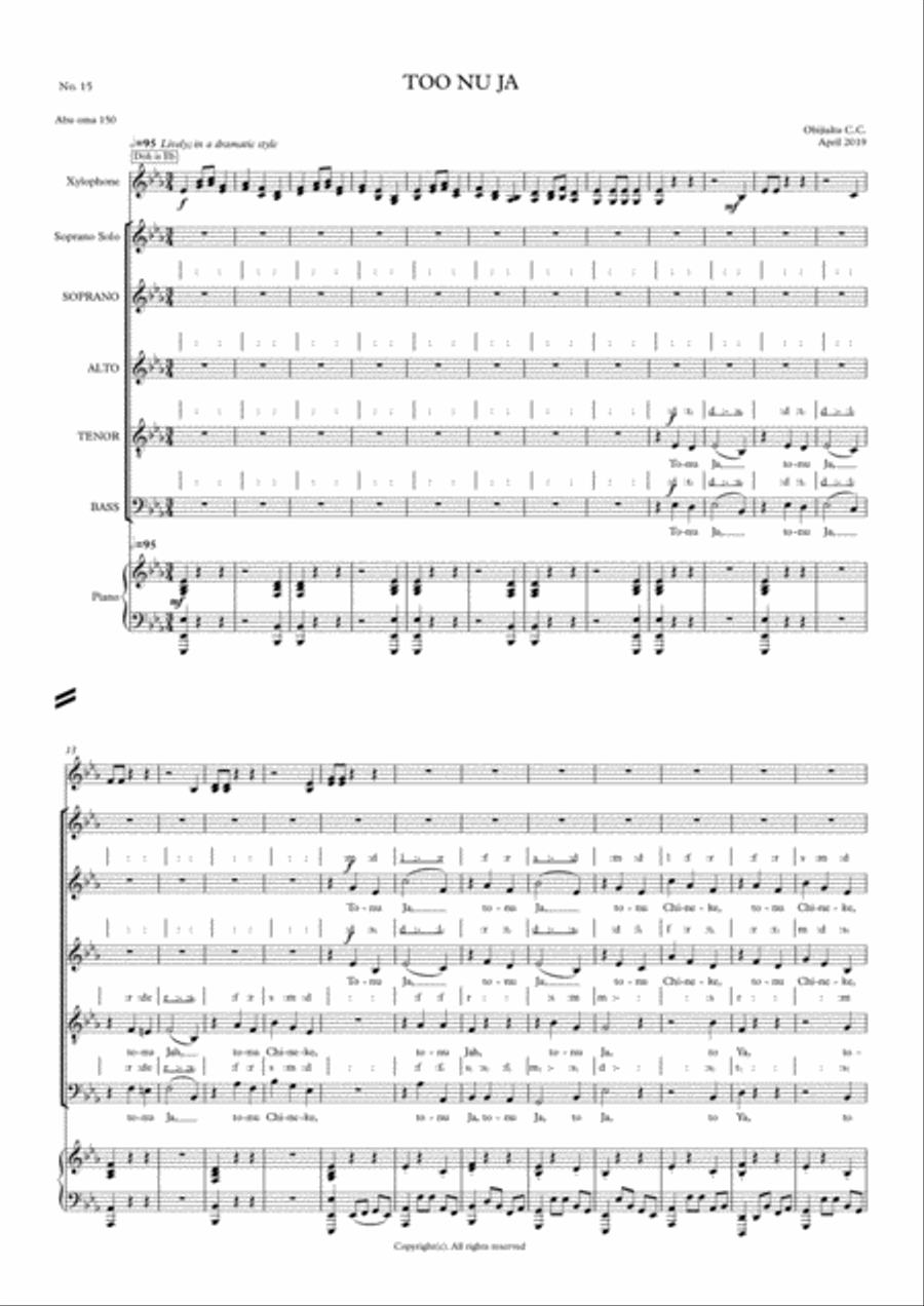 Toonu Jah Choir scores gallery preview page 1