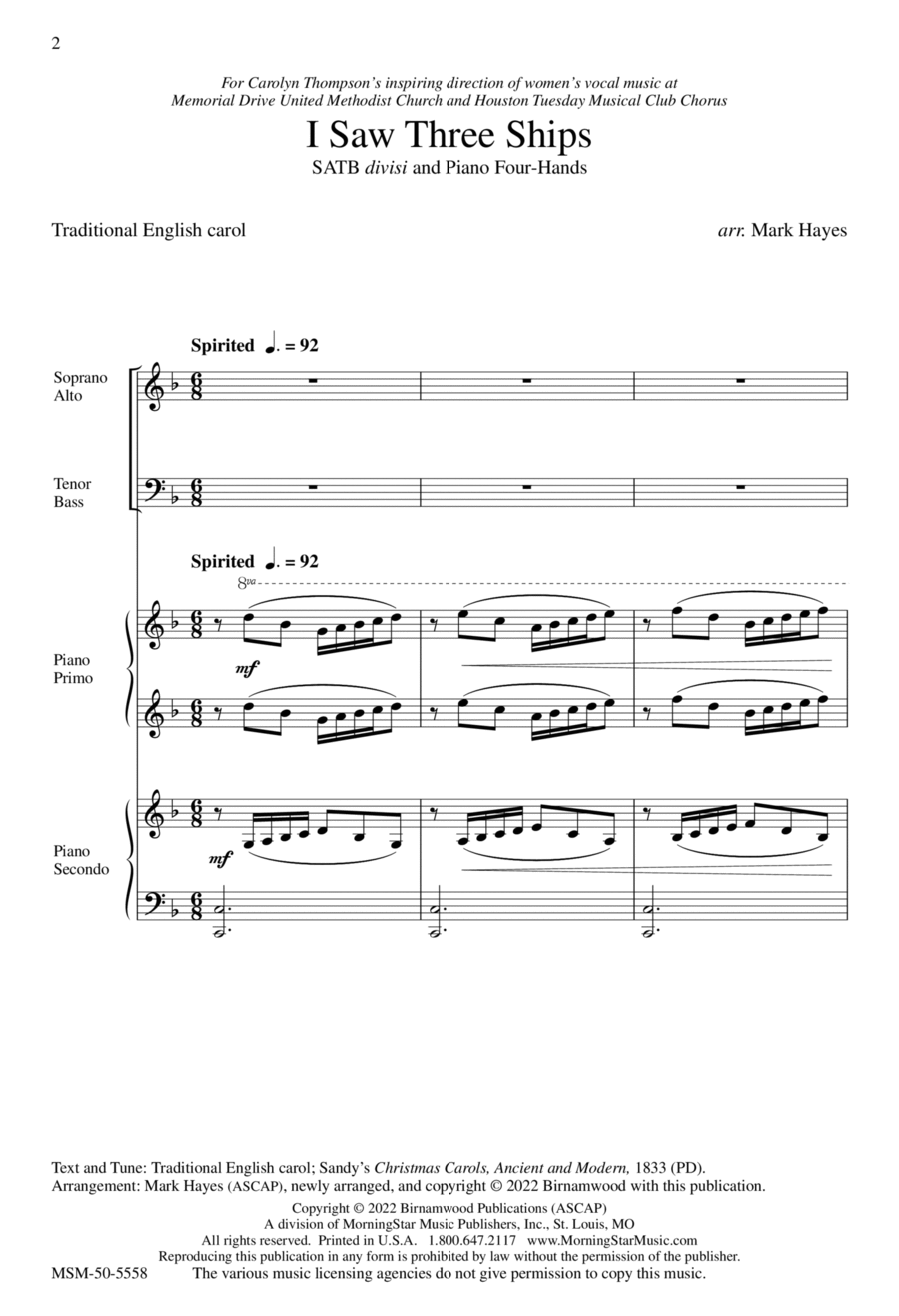 I Saw Three Ships Divisi scores gallery preview page 1