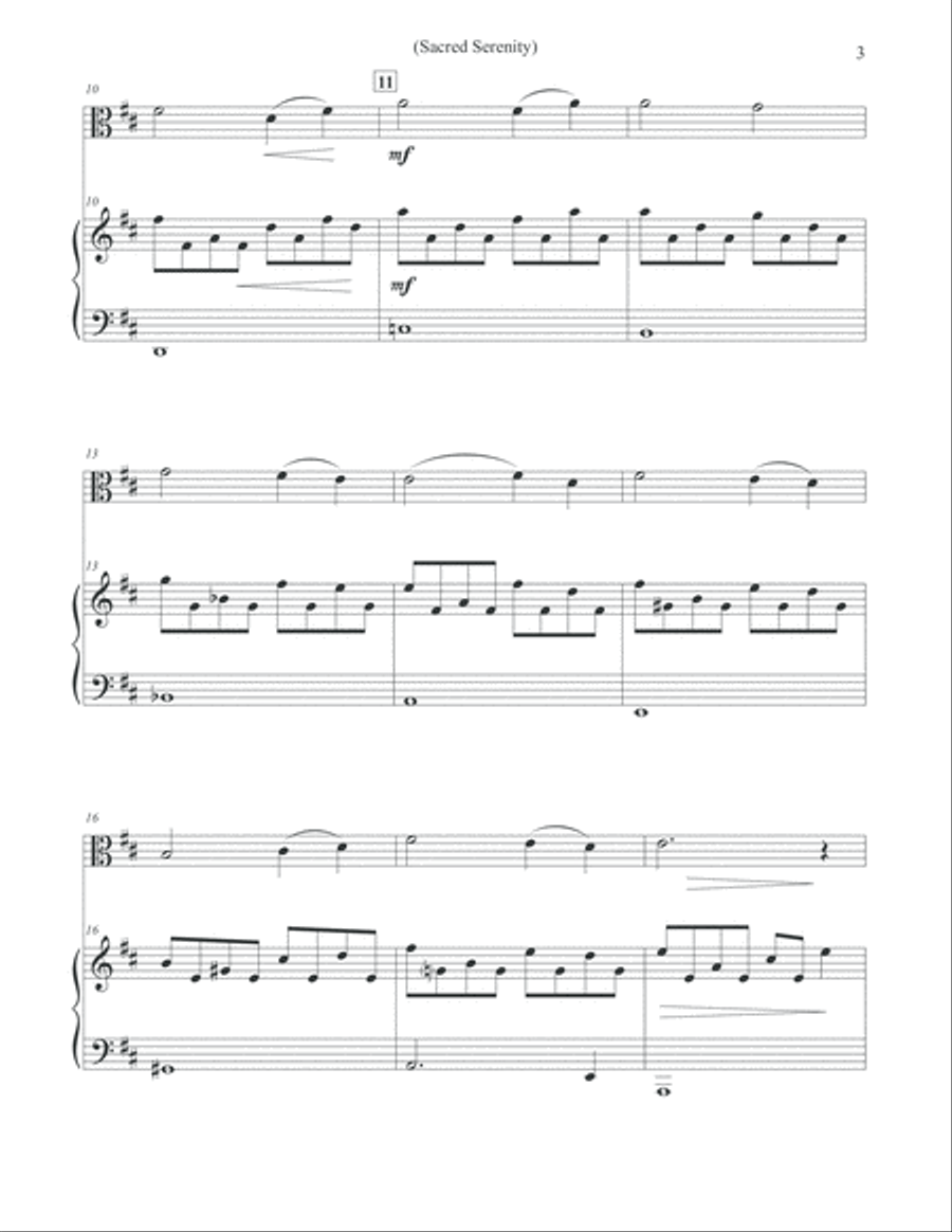 Sacred Serenity - Viola & Piano Viola scores gallery preview page 3