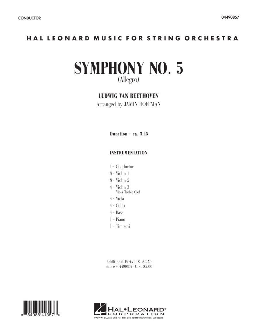 Symphony No. 5 (Allegro) - Full Score Score scores gallery preview page 1