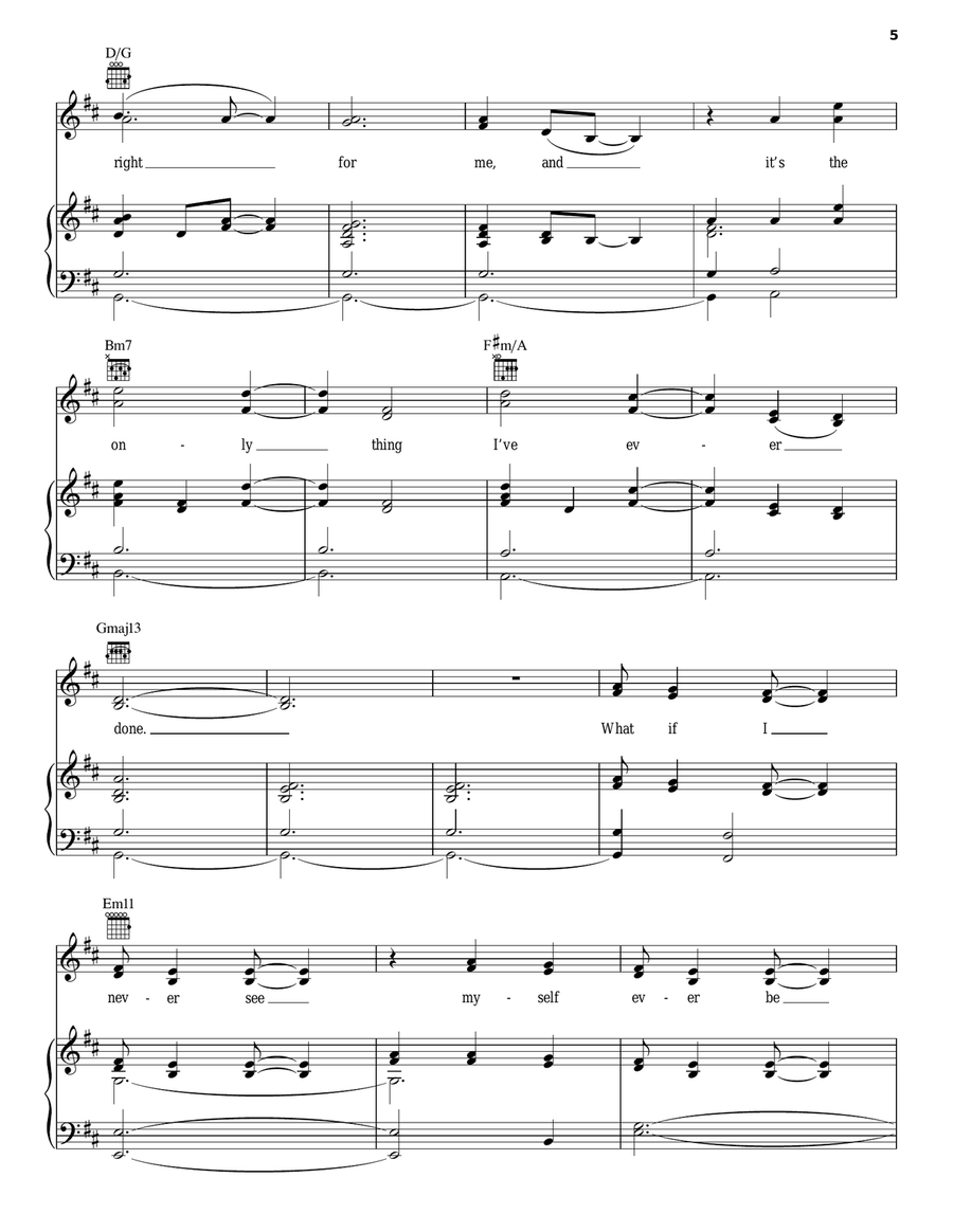 Bad Idea (from Waitress The Musical) Piano, Vocal, Guitar scores gallery preview page 5