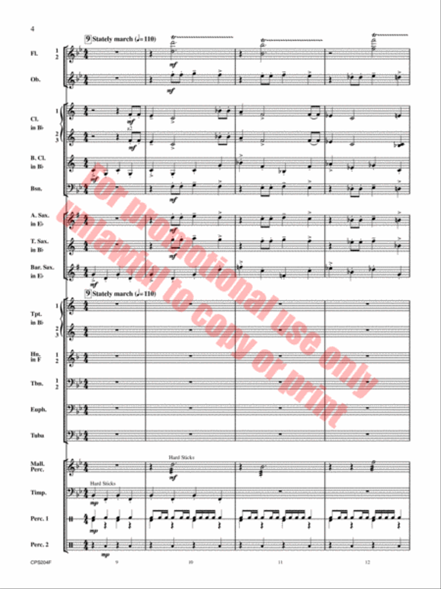 Happy Birthday Theme and Variations Concert Band scores gallery preview page 5