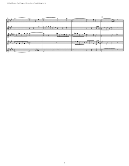 Prelude 04 from Well-Tempered Clavier, Book 1 (Saxophone Quintet) image number null
