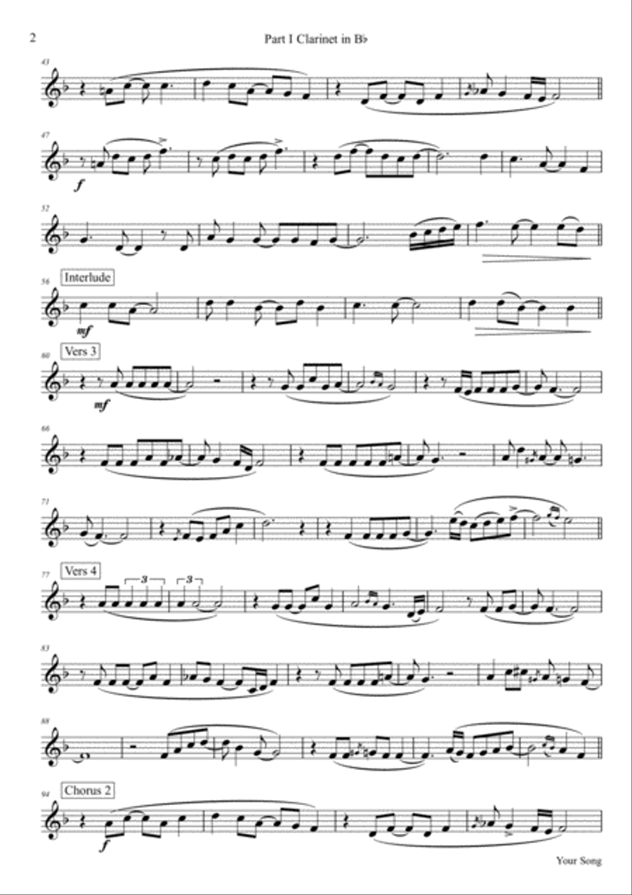 Your Song Clarinet Trio scores gallery preview page 5