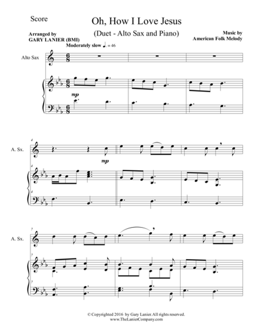 OH, HOW I LOVE JESUS (Duet – Alto Sax & Piano with Parts) image number null