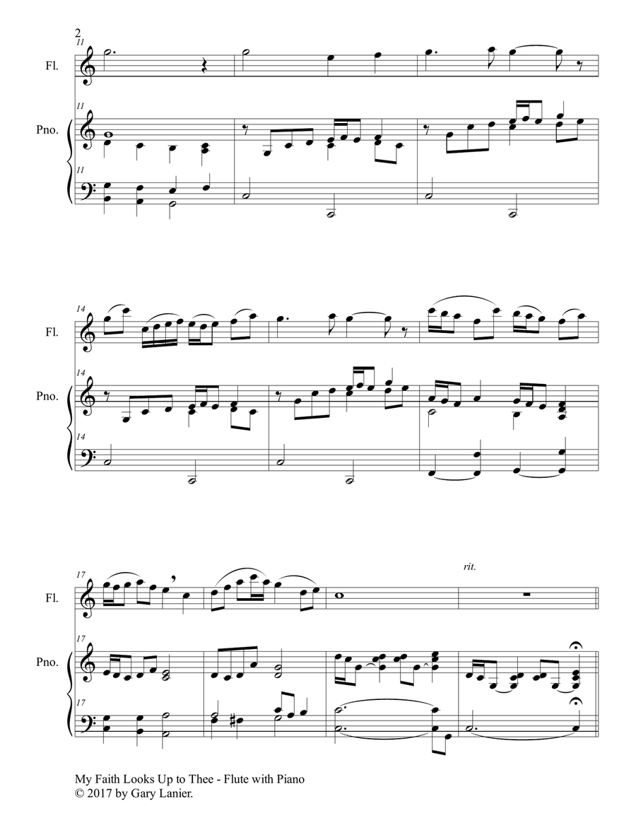 3 Hymns of Faith, Blessing & Praise (For Flute & Piano with Score/Parts) Flute Solo scores gallery preview page 3