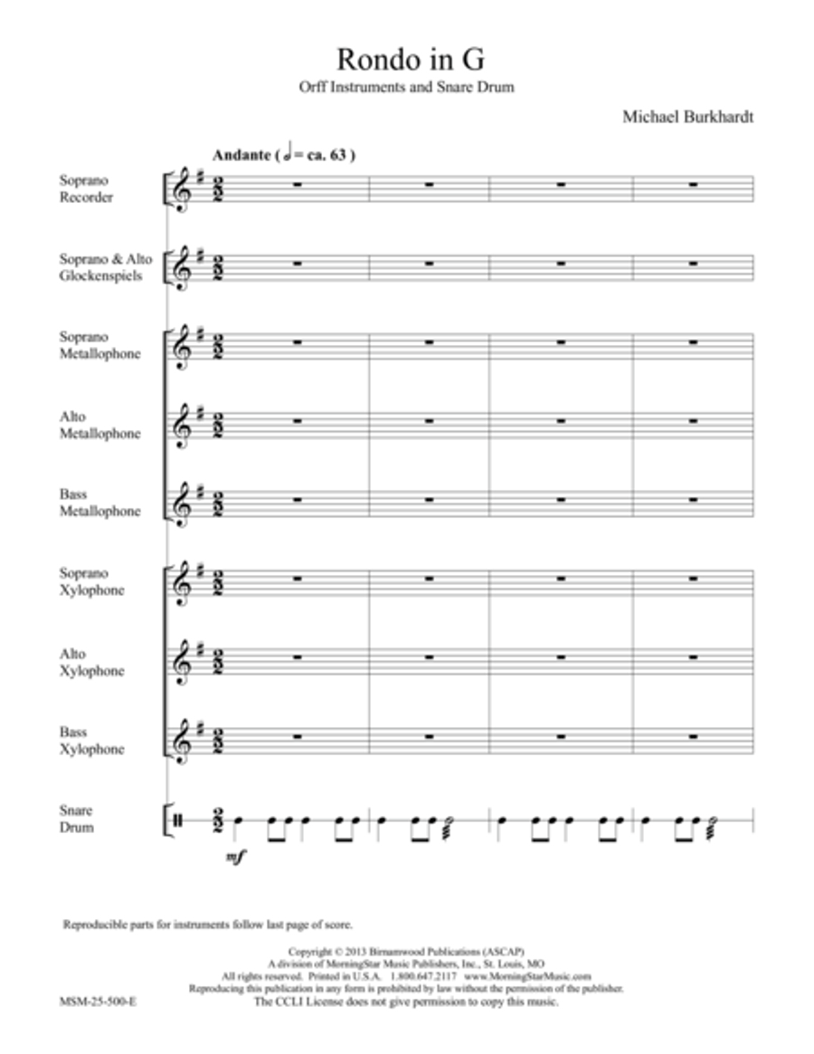 Rondo in G Soprano Recorder scores gallery preview page 1