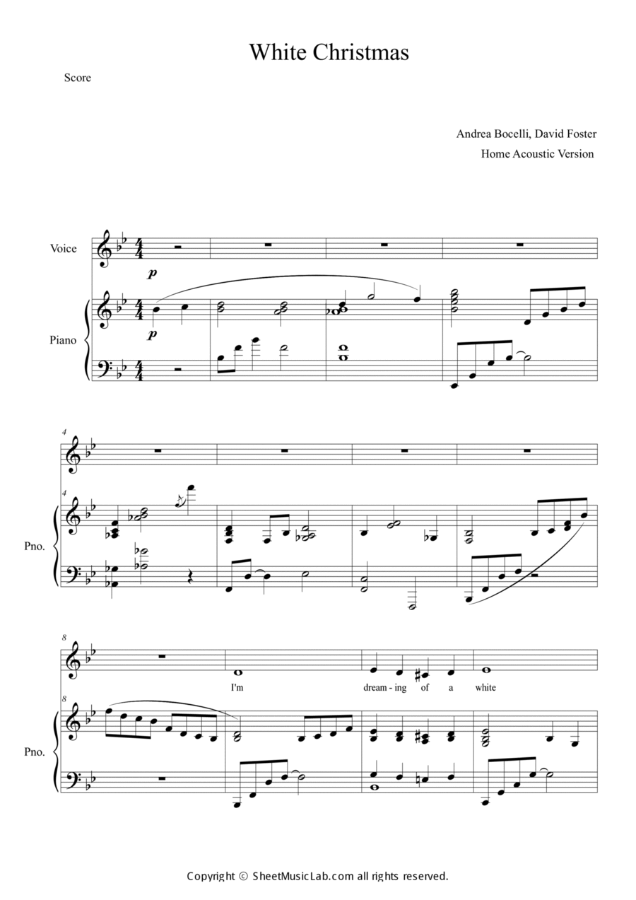 White Christmas Voice scores gallery preview page 1