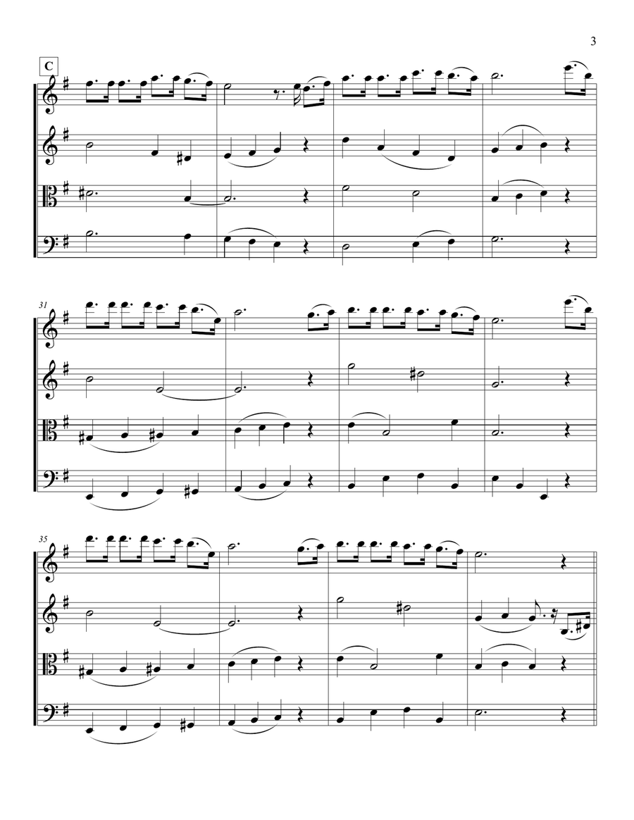 Zog Nit Keyn Mol (Holocaust survivor anthem) String Quartet scores gallery preview page 3