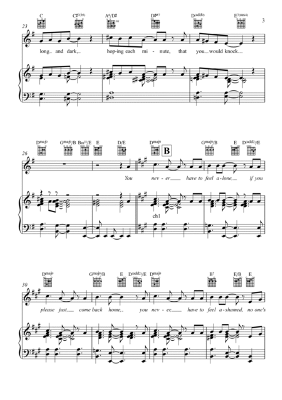 Come Back Home Piano, Vocal, Guitar scores gallery preview page 3