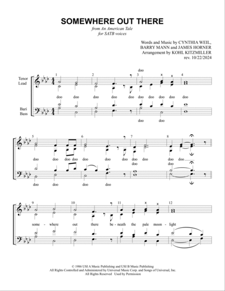 Somewhere Out There 4-Part scores gallery preview page 2