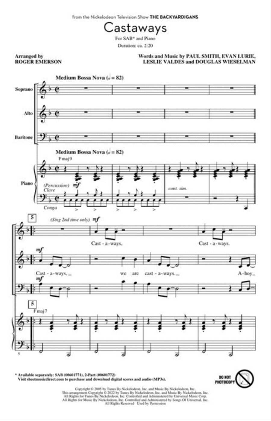 Castaways (from The Backyardigans) 3-Part scores gallery preview page 3