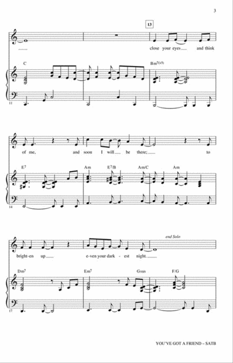You've Got a Friend You've Got a Friend Show Choir scores gallery preview page 3