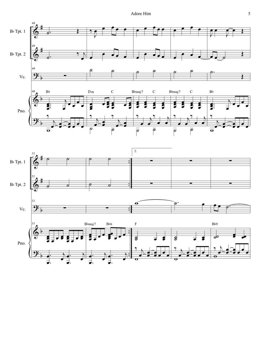 Adore Him Adore Him Trumpet Duet scores gallery preview page 5